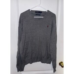 Polo Ralph Lauren Men's Gray V-Neck Sweater Size XL